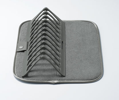 New Dish Drying Rack With Absorbent Microfiber Mat