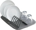 New Dish Drying Rack With Absorbent Microfiber Mat