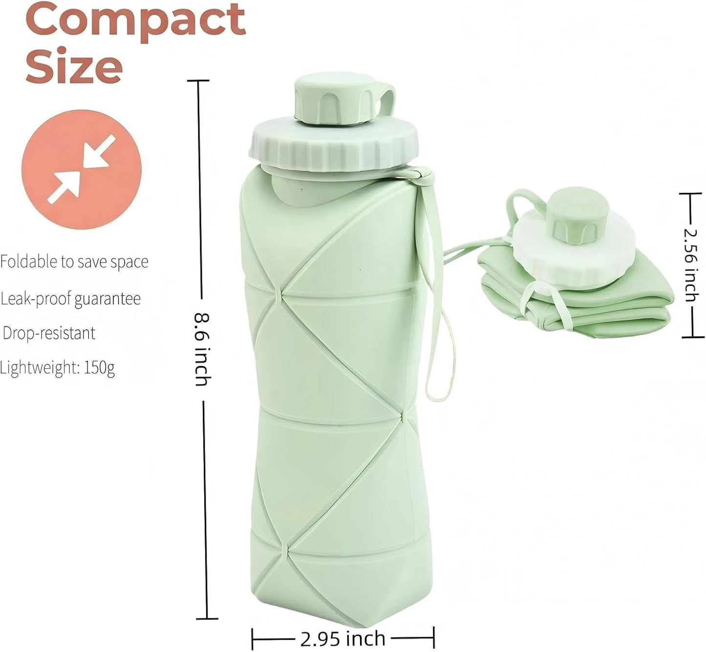 Collapsible Water Bottle Silicone Foldable Water Bottles For Travel Easy To Carry Design