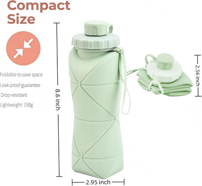 Collapsible Water Bottle Silicone Foldable Water Bottles For Travel Easy To Carry Design