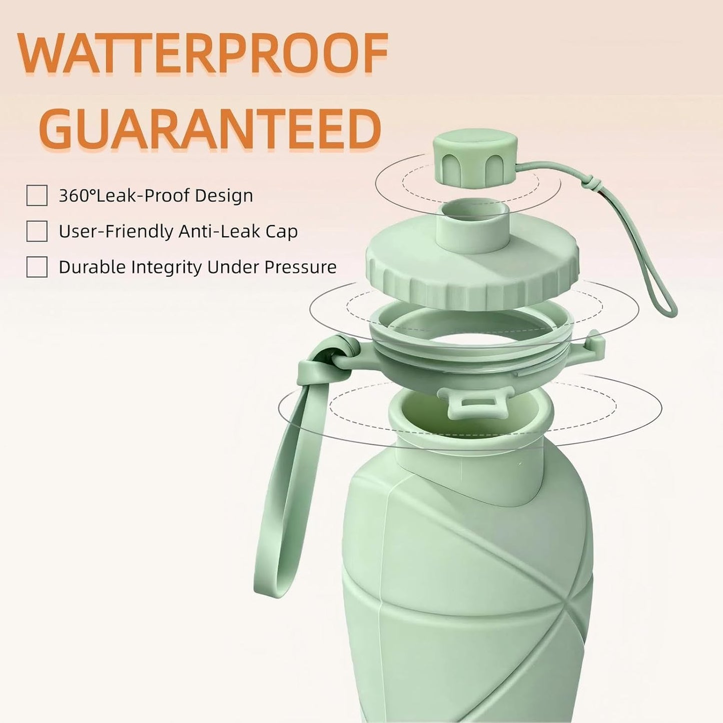 Collapsible Water Bottle Silicone Foldable Water Bottles For Travel Easy To Carry Design