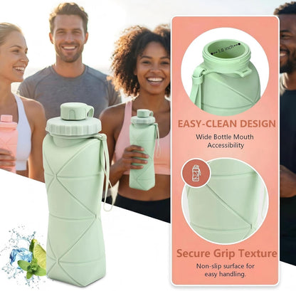 Collapsible Water Bottle Silicone Foldable Water Bottles For Travel Easy To Carry Design