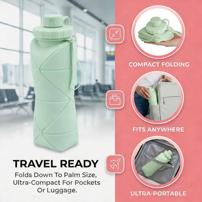 Collapsible Water Bottle Silicone Foldable Water Bottles For Travel Easy To Carry Design