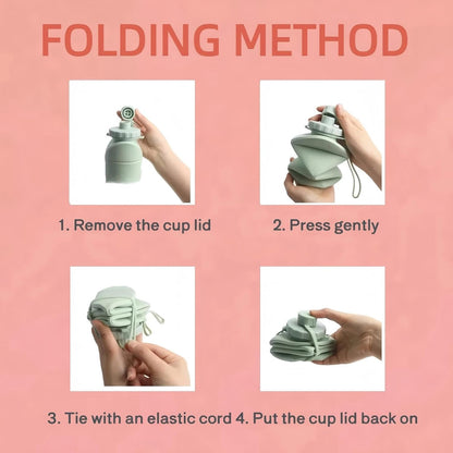 Collapsible Water Bottle Silicone Foldable Water Bottles For Travel Easy To Carry Design