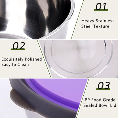 Stainless Steel Colourful 3pcs Bowl Set