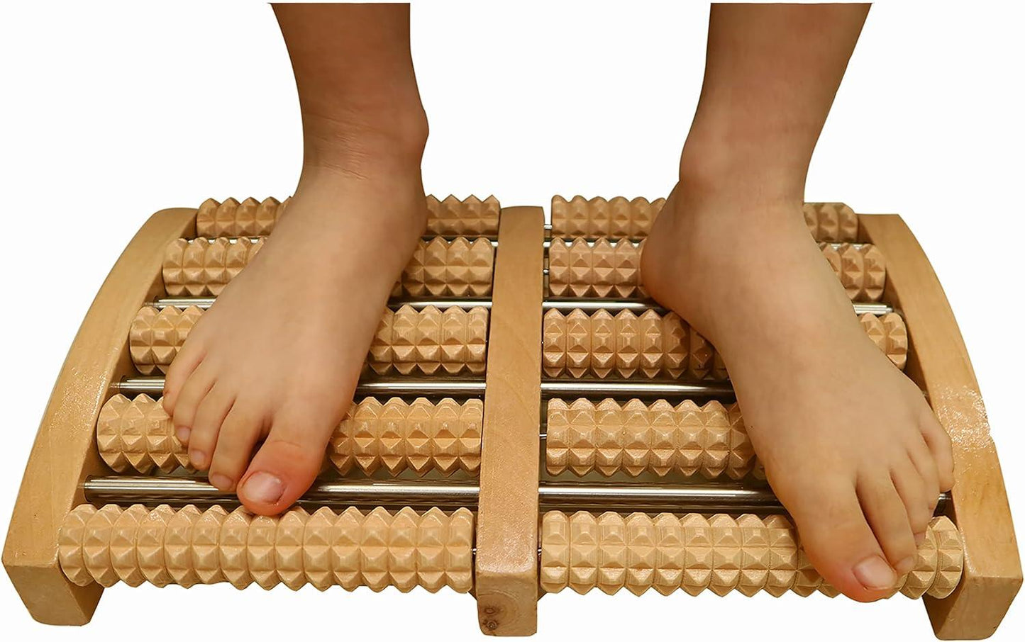 Traditional Wooden Roller Foot Massager, Accupressure Roller Wood Foot Massager Stress Reliever Wooden Foot Massager