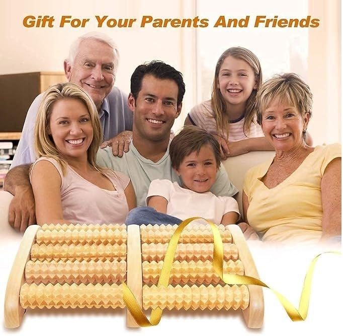 Traditional Wooden Roller Foot Massager, Accupressure Roller Wood Foot Massager Stress Reliever Wooden Foot Massager