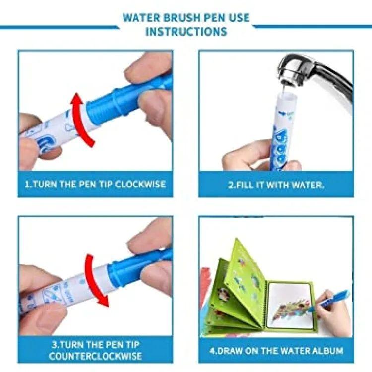 Magic Water Book Painting Drawing Coloring Board Book Doodle & Magic Water Pen