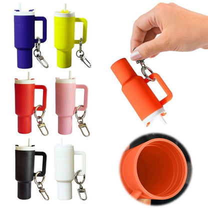 Mini Keychain Stanley Style Tumbler With Mini Storage inside