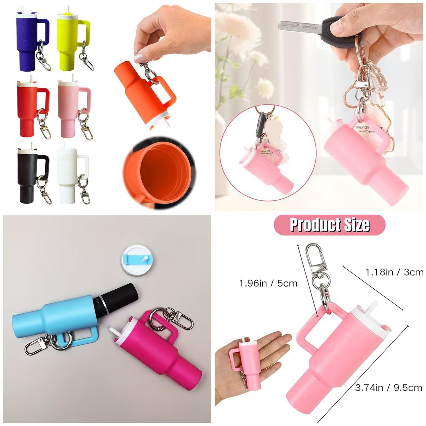 Mini Keychain Stanley Style Tumbler With Mini Storage inside