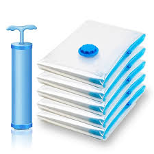 Vacuum Storage Bags 5 Bag And 1 Suction Pump for Travel Space Saver