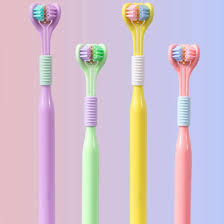 Three Sided Toothbrush Soft Bristles Gentle Clean Replaceable Heads 360 Degree Coverage Toothbrush