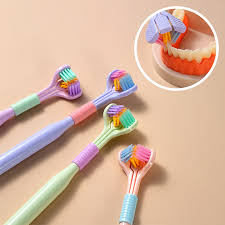 Three Sided Toothbrush Soft Bristles Gentle Clean Replaceable Heads 360 Degree Coverage Toothbrush