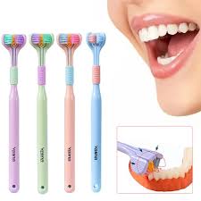 Three Sided Toothbrush Soft Bristles Gentle Clean Replaceable Heads 360 Degree Coverage Toothbrush
