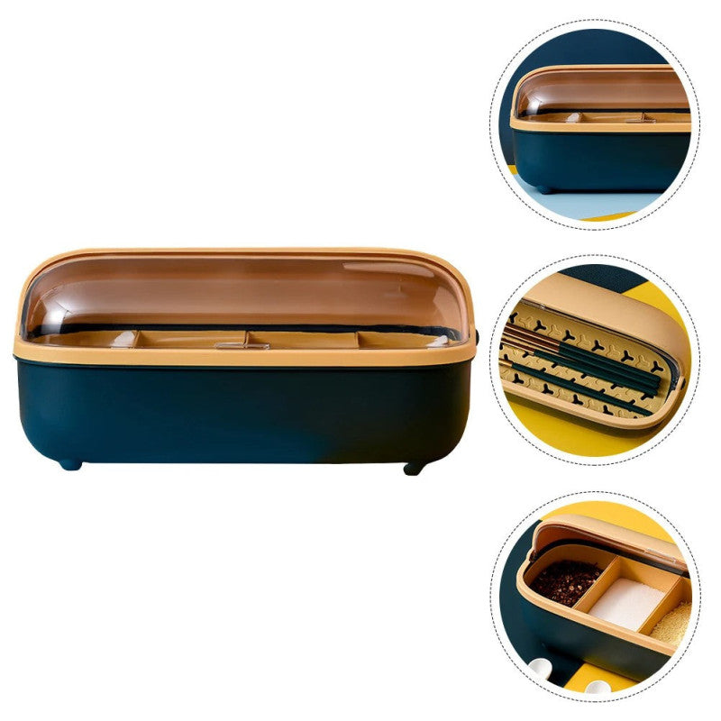 4 Compartment Acrylic Spice Container Set Household Storage Box