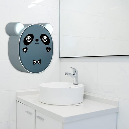 Cute Panda Soap Dish Holder With Drain Wall Mounted Soap Box