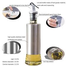Steel Case Nozzle Glass Oil Bottle 300ml