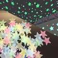 Pack of 100 - 3D Stars Glow In The Dark Wall Stickers Luminous Fluorescent Wall Stickers For Kids Baby Room Bedroom Ceiling Home Decor
