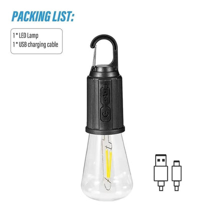 Rechargeable Camping Light Bulbs,Portable LED Camping Lanterns,Hanging Tent Lamp with 3 Lighting Modes and Hook for Emergency, Hiking, Fishing, Backpacking,Power Outages