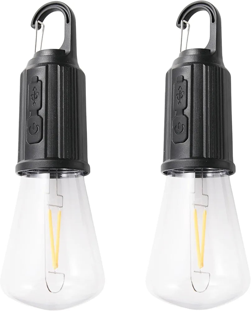 Rechargeable Camping Light Bulbs,Portable LED Camping Lanterns,Hanging Tent Lamp with 3 Lighting Modes and Hook for Emergency, Hiking, Fishing, Backpacking,Power Outages
