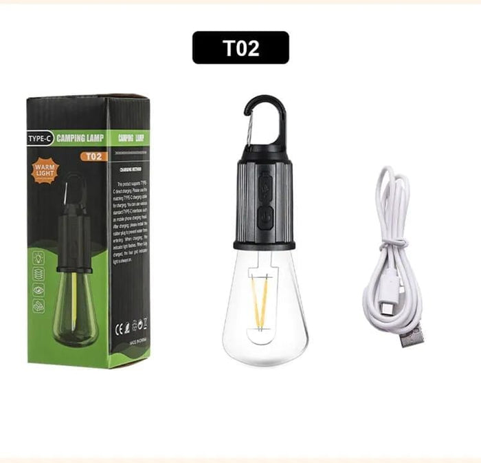 Rechargeable Camping Light Bulbs,Portable LED Camping Lanterns,Hanging Tent Lamp with 3 Lighting Modes and Hook for Emergency, Hiking, Fishing, Backpacking,Power Outages