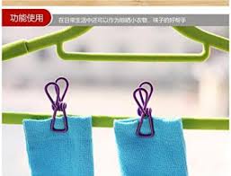Pack of 10 Multicolor Stainless Steel Clothes Drying Clips