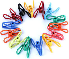 Pack of 10 Multicolor Stainless Steel Clothes Drying Clips