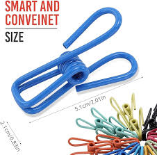 Pack of 10 Multicolor Stainless Steel Clothes Drying Clips