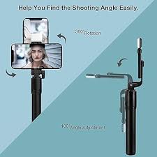 R1s Bluetooth Selfie Sticks with Remote and Selfie Light 3-in-1 Multifunctional Selfie Stick Tripod Stand Mobile Stand Compatible with All Phones 360° Rotation Long Selfie Stick with LED Fill Light