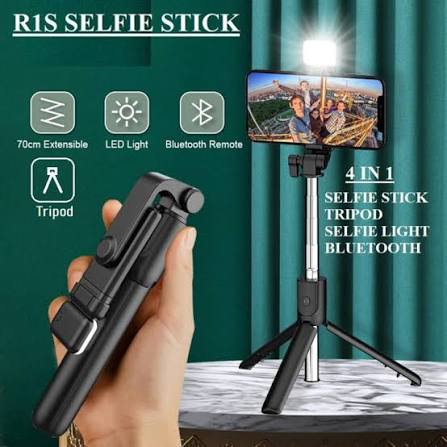 R1s Bluetooth Selfie Sticks with Remote and Selfie Light 3-in-1 Multifunctional Selfie Stick Tripod Stand Mobile Stand Compatible with All Phones 360° Rotation Long Selfie Stick with LED Fill Light