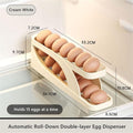 2 Tier Egg Organizer Automatic Scrolling Egg Rack Double Layer Egg Storage Tray