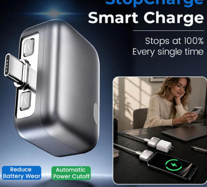 Type C Smart Auto Stop Charging Adapter, Auto Disconnect Charger – Portable USB Charger Automatically Stops When Fully Charged, Overcharge Protection