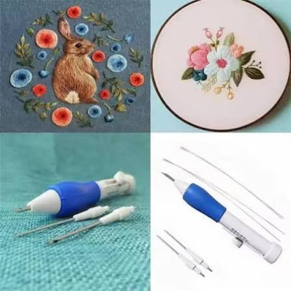 Magic Embroidery Pen Punch Needle, Poking Stitch Felting Crochet Knitting Needle