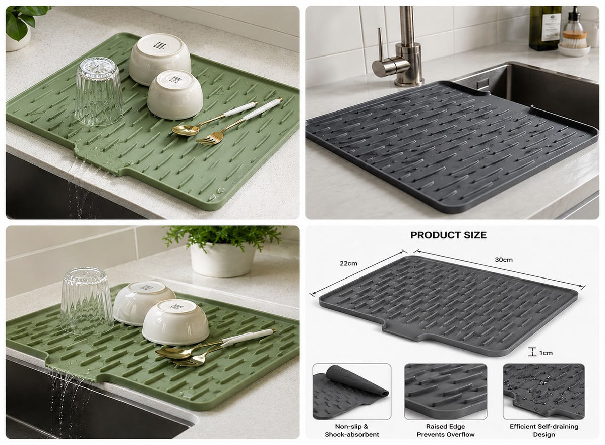 Kitchen Sink Drying Mat | Fast Water Absorbent Dish Drying Pad
