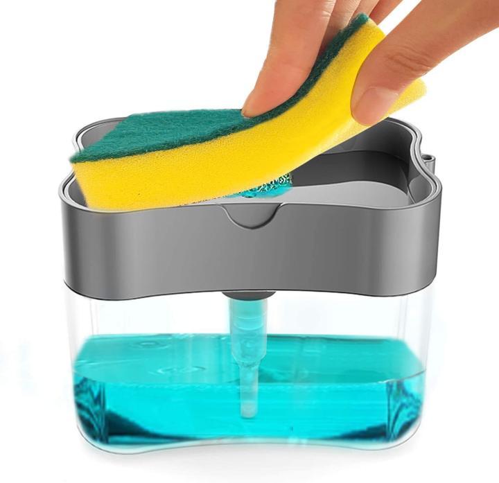 Soap Pump Dispenser and Sponge Holder for Kitchen Sink Dish Washing Soap dispenser With Box