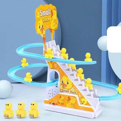 Small Ducks Climbing Toys, Electric Ducks Chasing Race Track Game Set, Playful Roller Coaster Toys with 3 Duck