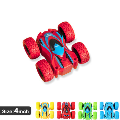 Push and Go Friction Powered 360 Rotating Double Sided Flip 4 Wheel Stunt Car Toy 1 Piece