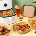 New Air Fryer Paper Liners Disposable 50Pcs Parchment Paper Square Water proof Oil proof Non stick
