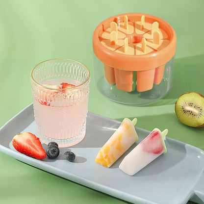 8 Cavity Round Popsicle Candy Mold Set with Sticks