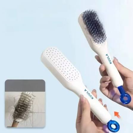 Self Cleaning Anti Static Massage Comb Retractable Cleaning Hair Comb Massage Hairbrush for Women Cleaning Hair Brush for Effortless Hair Removal and Cleaning