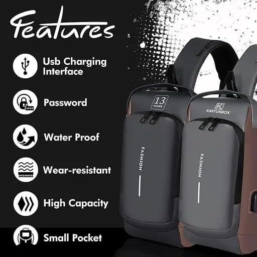 Chest Bag Multifunction Crossbody Sport Running Travel Sling Pack Anti theft USB Charge Shoulder Messenger Pack Luxury Brand Men
