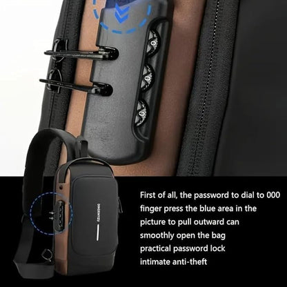 Chest Bag Multifunction Crossbody Sport Running Travel Sling Pack Anti theft USB Charge Shoulder Messenger Pack Luxury Brand Men