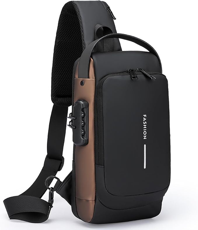 Chest Bag Multifunction Crossbody Sport Running Travel Sling Pack Anti theft USB Charge Shoulder Messenger Pack Luxury Brand Men