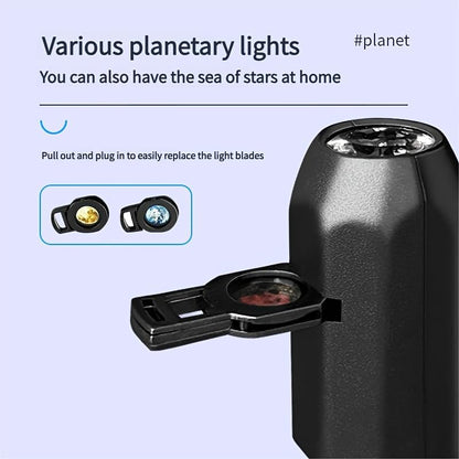 LED Planet Projector Lamp, Featuring Planets with Interchangeable Images, 360° Rotating