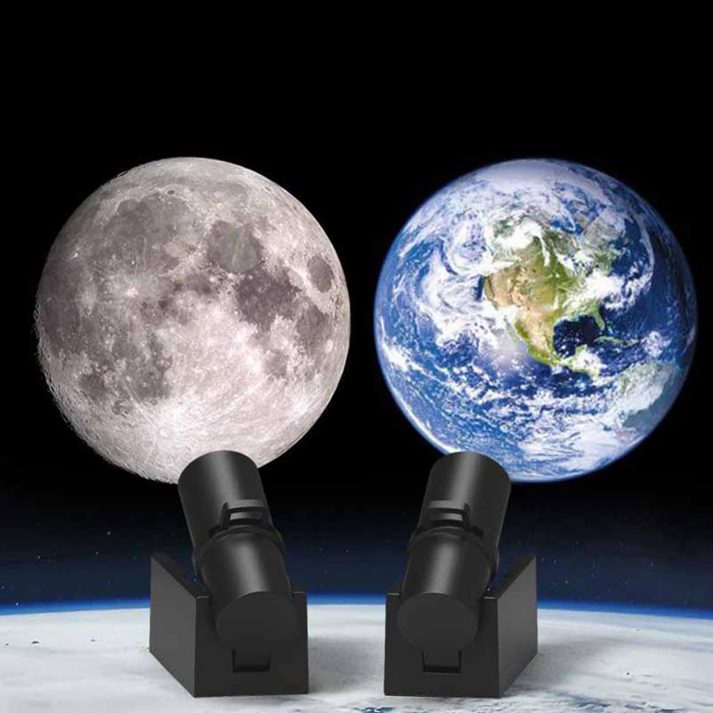 2in1 Rechargeable LED Portable Earth Moon Lamp Projector Night Light Set for Bedroom Living Room Wall