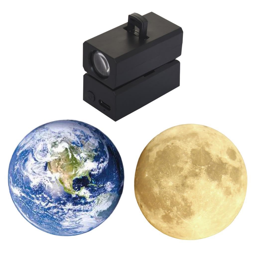 2in1 Rechargeable LED Portable Earth Moon Lamp Projector Night Light Set for Bedroom Living Room Wall
