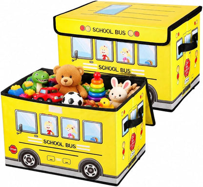 School bus toy organizer, often used for storage or as a seat.