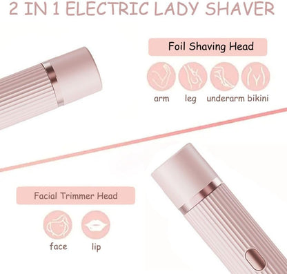 2 in 1 Dual Head Shaver Women, Electric Bikini Trimmer Wet&Dry Use Hair Removal