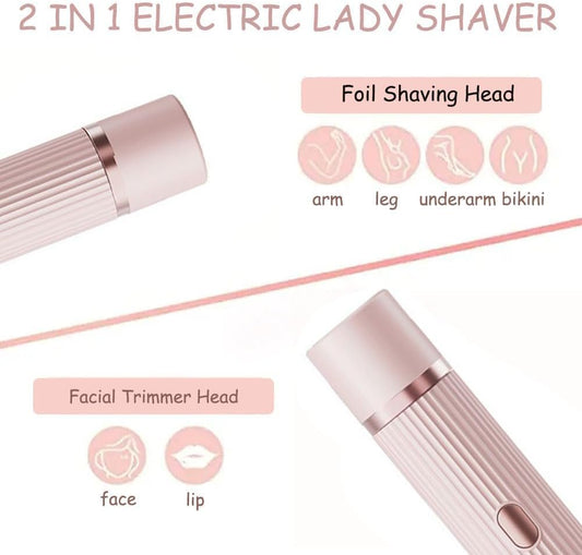 2 in 1 Dual Head Shaver Women, Electric Bikini Trimmer Wet&Dry Use Hair Removal