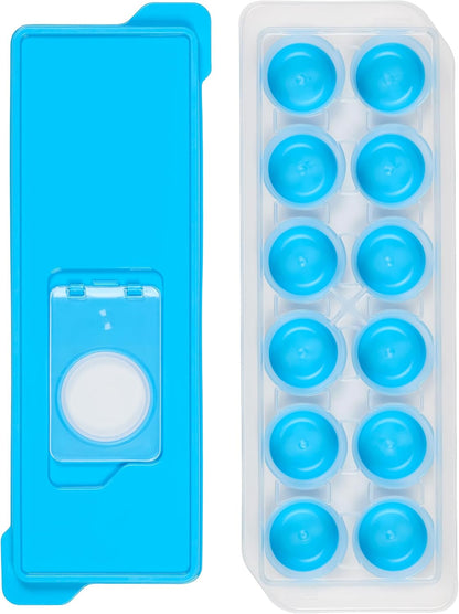 Ice Cube Tray with No-Spill Removable Lid, Quick and Easy Release Silicone Based Will Release Contents with Ease